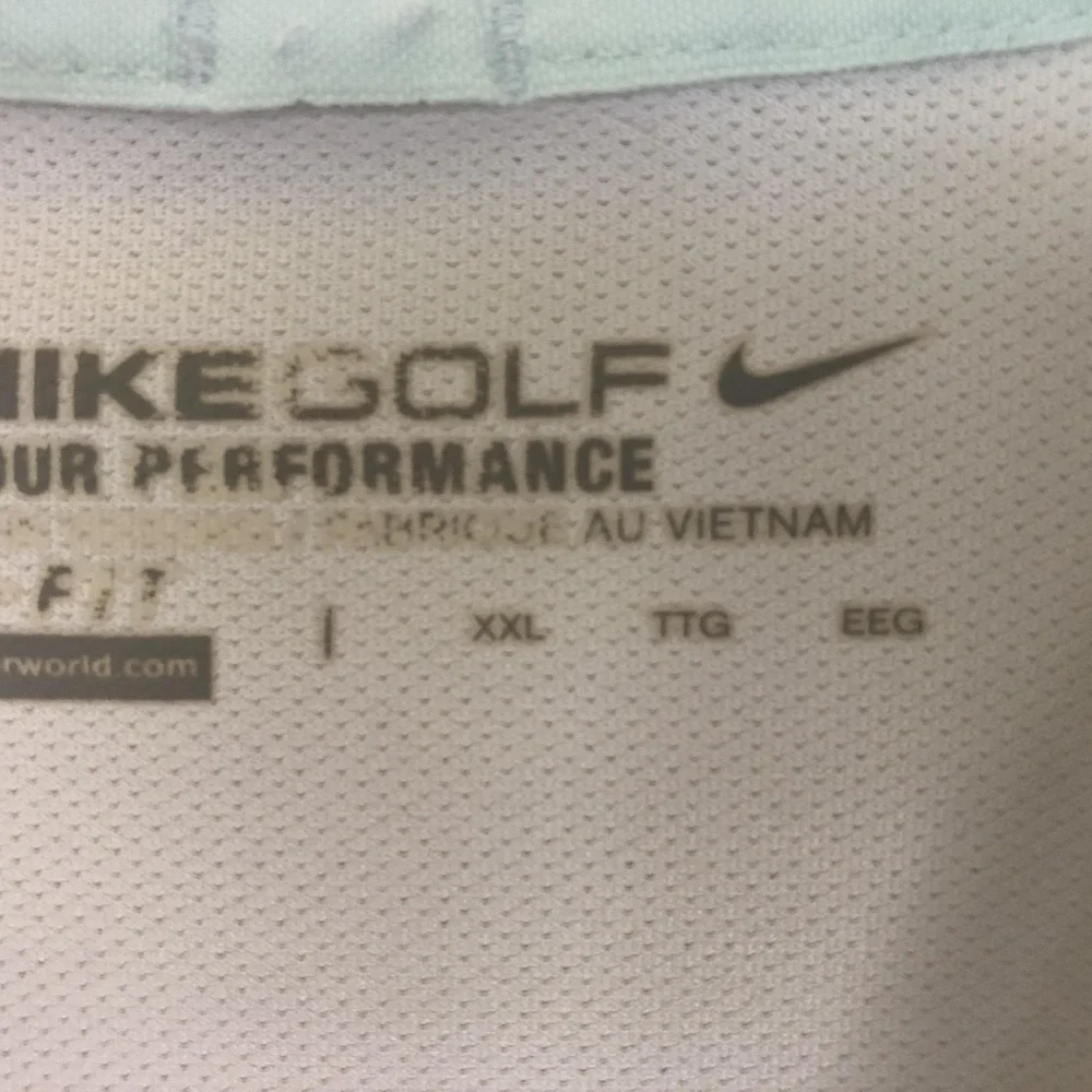 Nike Golf Polo Shirt Mens 2XL White Kapalua Argyle Dri-FIT Tour Performance